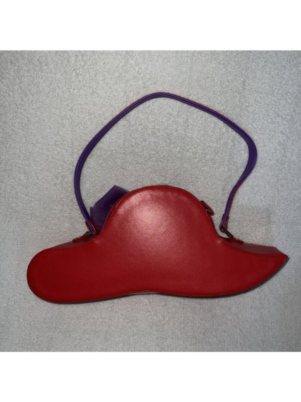 Red Hat Society 4 pc set tote shoulder bag toiletry hand Blk w/Red/Purple hats - Picture 10 of 16